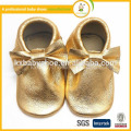 Chaussures de bébé en cuir Gold-Bow-Soft-Sole 2015 à prix bon marché